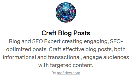 Craft Blog Posts