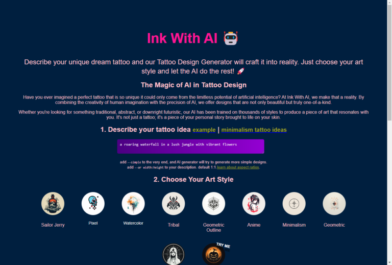 Ink With AI – Tattoo Designer